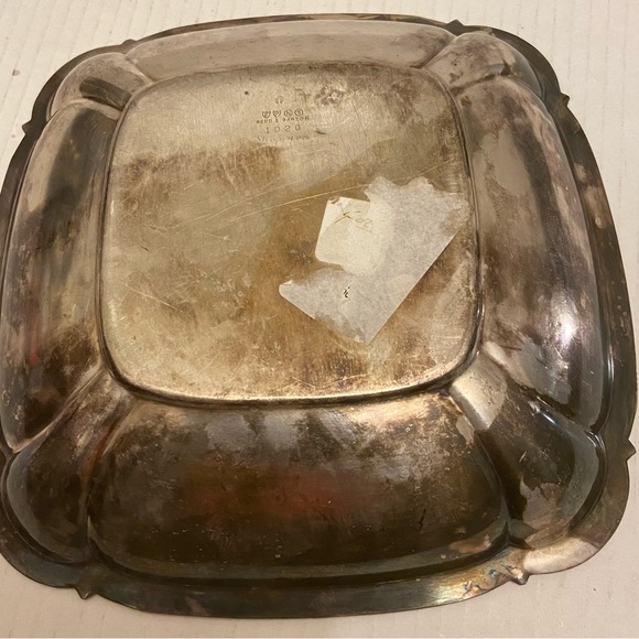 Reed And Barton Shannon EPNS Silver Plated Square Tray 1020 Preowned Tarnished. - Picture 4 of 4